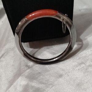 Vintage Sterling Silver With Real Mulicolor Jade Bracelet Excellent Condition